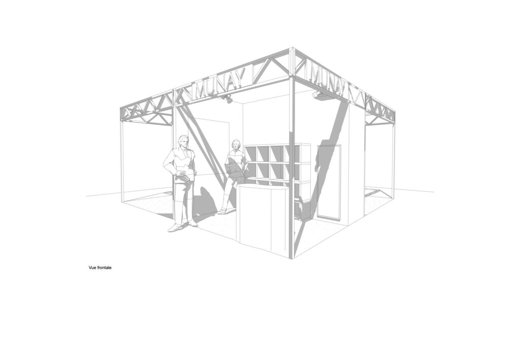 Plan des Automnales Genève 2025 à Palexpo, indiquant le stand D51 de Munay dans la zone du Marché.