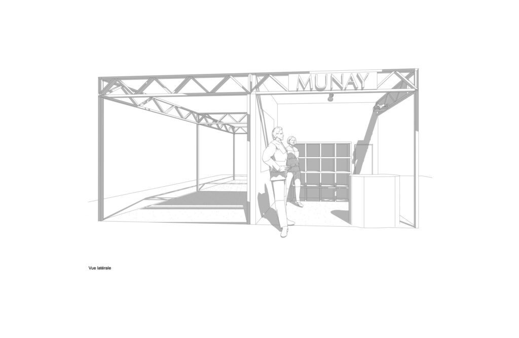 Plan des Automnales Genève 2025 à Palexpo, indiquant le stand D51 de Munay dans la zone du Marché.