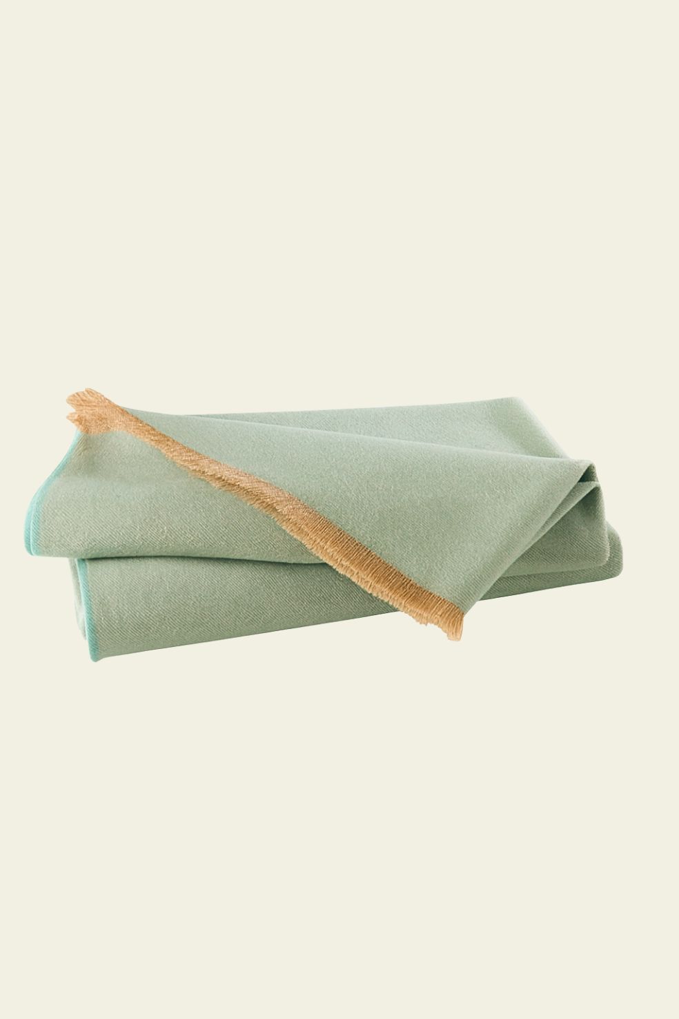Luxury premium baby alpaca blanket Warmisqa in pastel green, made in Peru by Munay