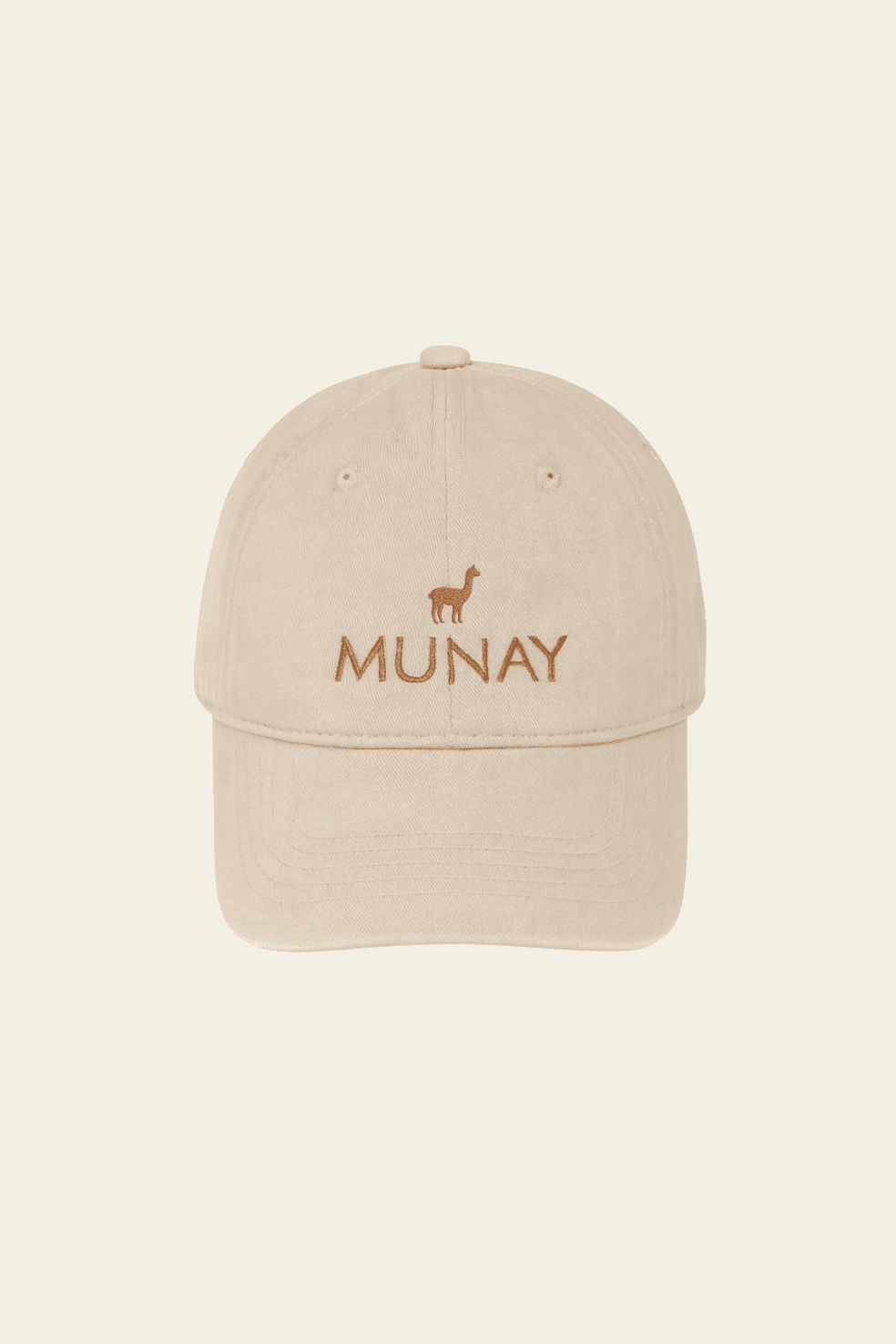 Casquette de luxe en coton organique Wayna couleur écru, fait au Pérou par Munay