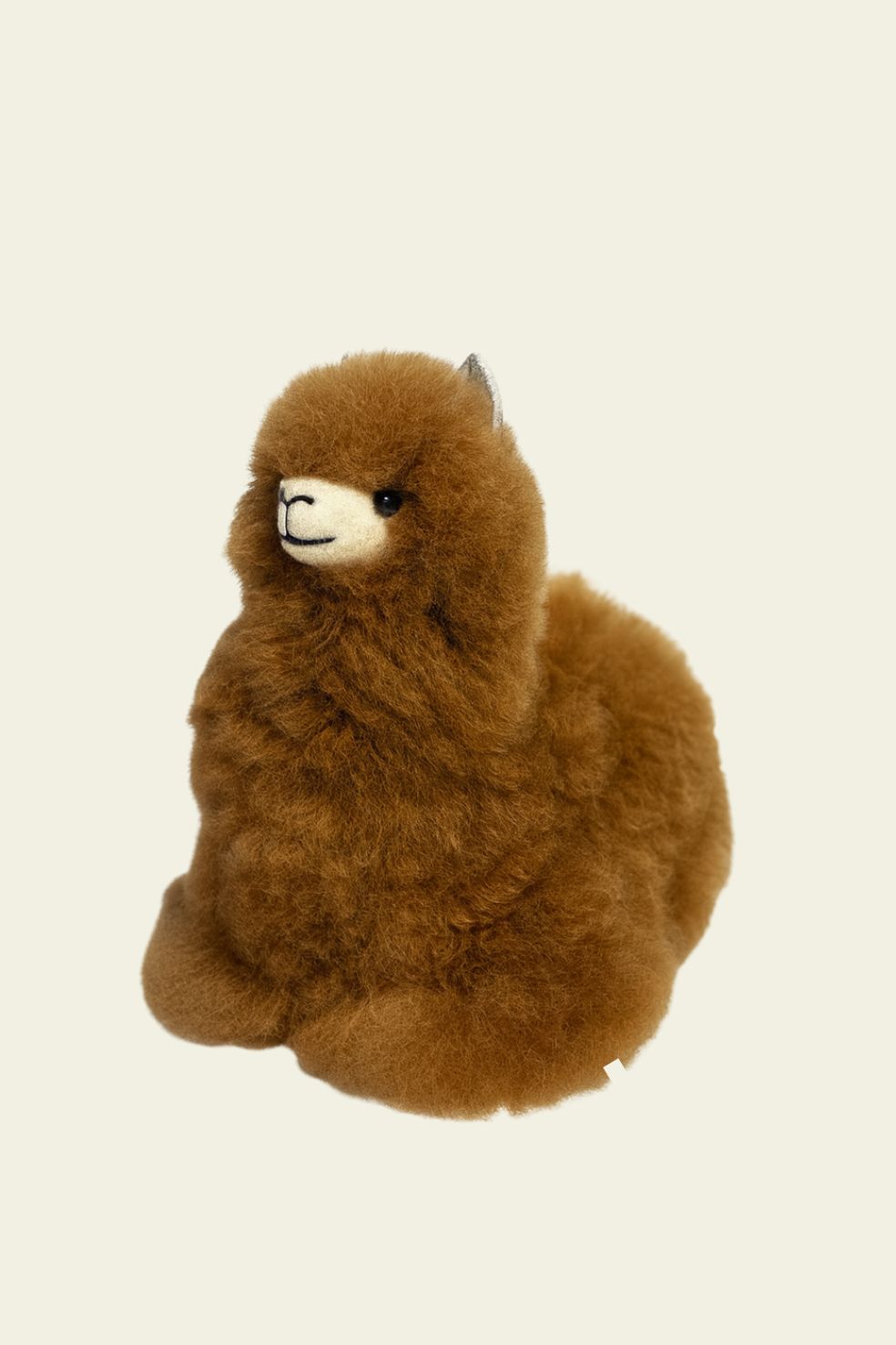 Luxury baby alpaca mini alapca in camel, made in Peru by Munay